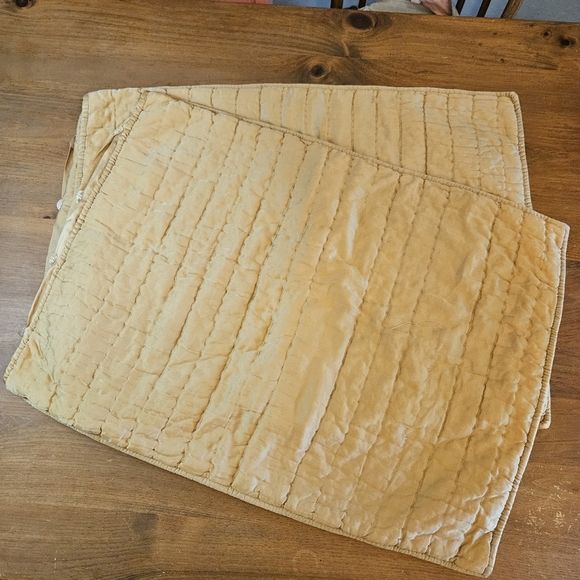 POTTERY BARN WASHED COTTON SILK GOLD IVORY STANDARD PILLOW SHAM 20 X 26 Set Of 2 - Picture 1 of 12